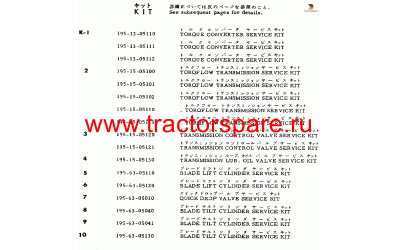 SERVICE KIT,LUB OIL VALVE