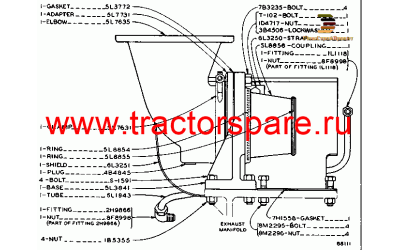 EXHAUST ELBOW AND TURBOCHARGER MOUNTING GROUP
