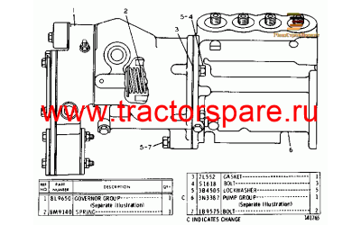 FUEL INJECTION PUMP AND GOVERNOR GROUP,FUEL PUMP HOUSING AND GOVERNOR,FUEL PUMP HOUSING AND GOVERNOR GROUP