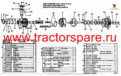 ALTERNATOR ASSEMBLY,ALTERNATOR GROUP,TORQUE CONVERTER AND IMPLEMENT PUMP DRIVE